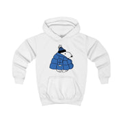 Cartoon Beagle Puffer Jacket Blue Kids Hoodie 1
