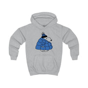 Cartoon Beagle Puffer Jacket Blue Kids Hoodie 3