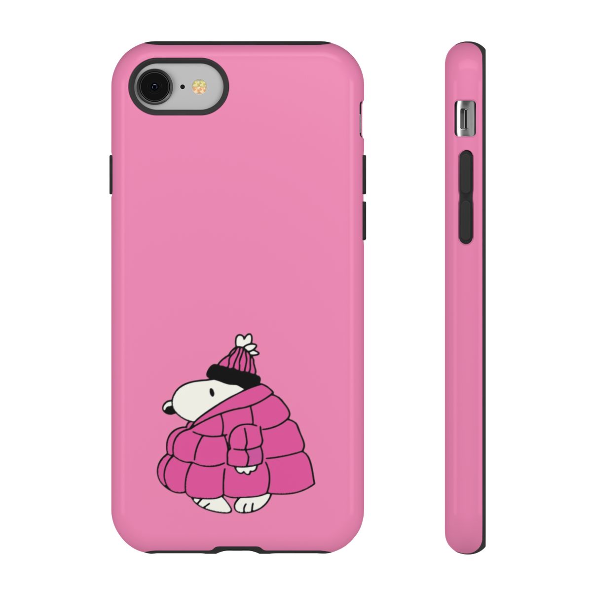 Cartoon Beagle Puffer Jacket Pink Phone Case