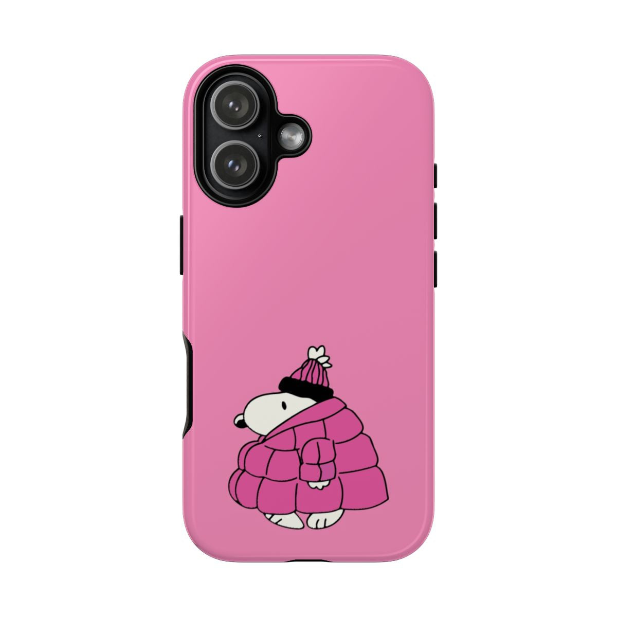 Cartoon Beagle Puffer Jacket Pink Phone Case