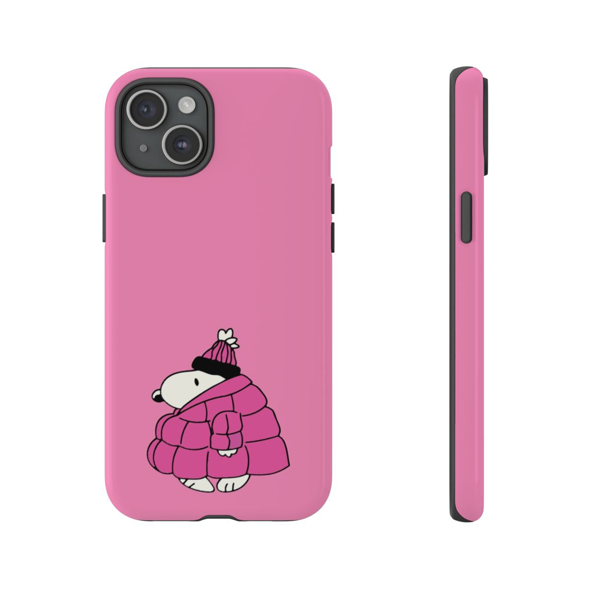 Cartoon Beagle Puffer Jacket Pink Phone Case