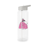 Cartoon Beagle Puffer Jacket Pink Clear Water Bottle 7