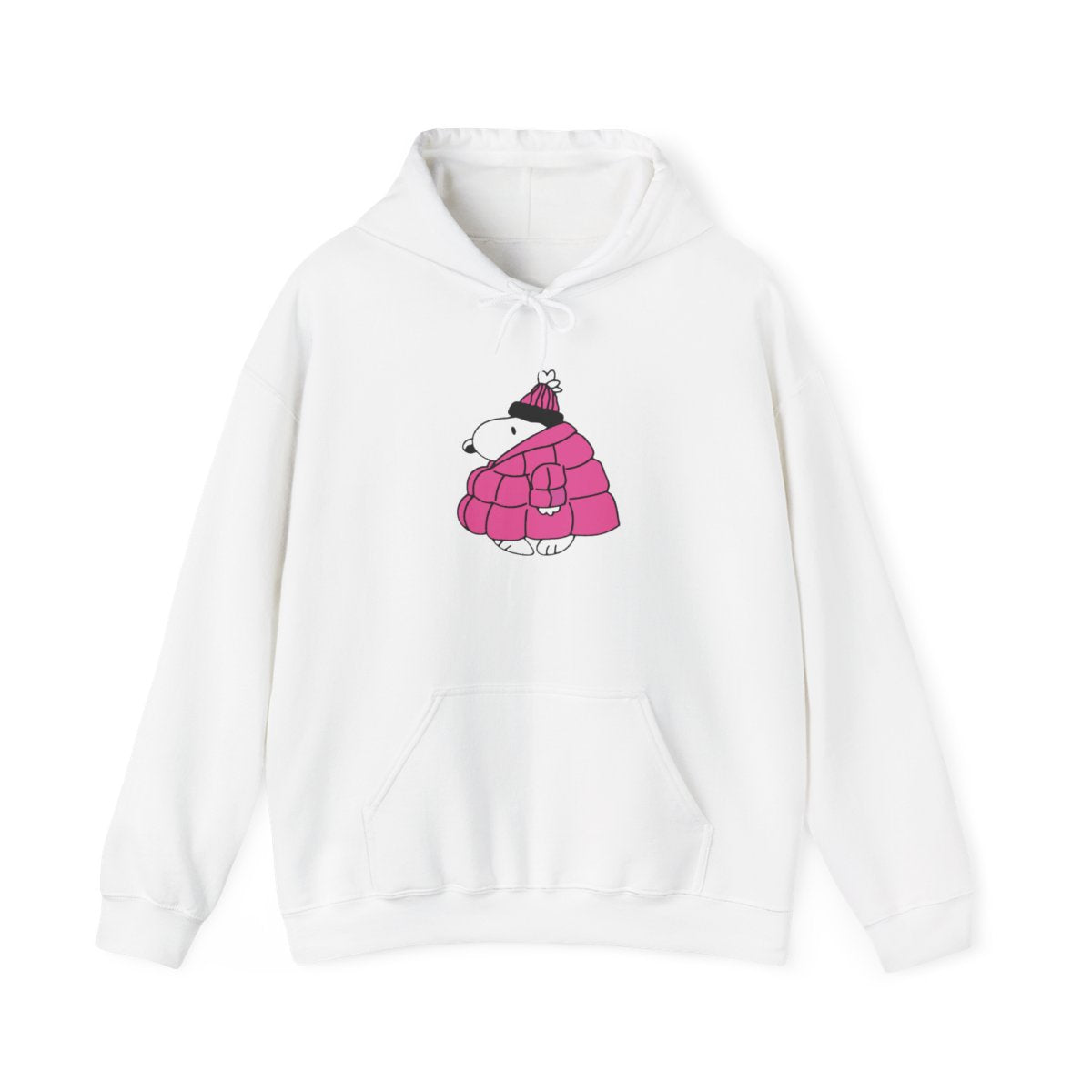 Cartoon Beagle Puffer Jacket Pink Hoodie