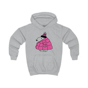Cartoon Beagle Puffer Jacket Pink Kids Hoodie 3