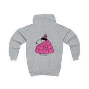 Cartoon Beagle Puffer Jacket Pink Kids Hoodie 4