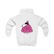 Cartoon Beagle Puffer Jacket Pink Kids Hoodie 2