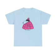 Cartoon Beagle Puffer Jacket Pink T-Shirt 9