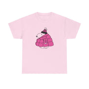 Cartoon Beagle Puffer Jacket Pink T-Shirt 7