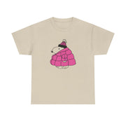 Cartoon Beagle Puffer Jacket Pink T-Shirt 5