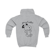 Good Vibes Cartoon Beagle Kids Hoodie 4