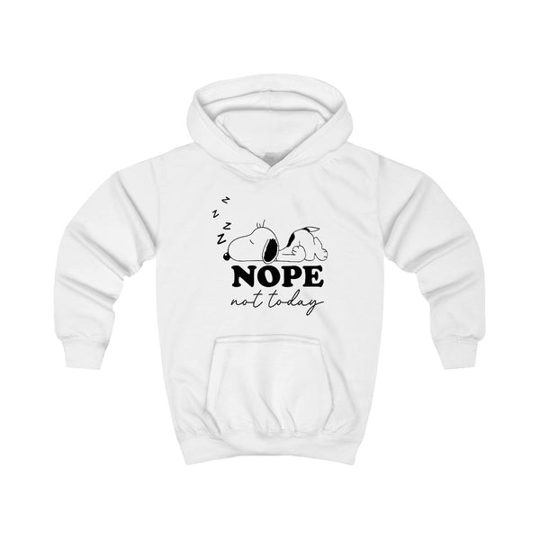 Nope, Not Today Kids Hoodie White Front