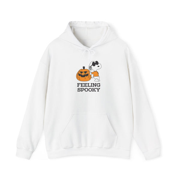 Feeling Spooky Cartoon Beagle Hoodie White Front