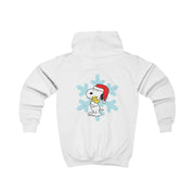 Christmas Cartoon Beagle And Bird  Kids Hoodie 2