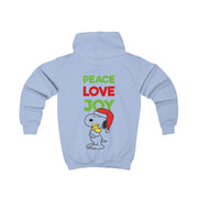 Peace, Love, Joy Christmas Cartoon Beagle Kids Hoodie 6