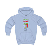 Peace, Love, Joy Christmas Cartoon Beagle Kids Hoodie 5