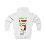 Peace, Love, Joy Christmas Cartoon Beagle Kids Hoodie 2