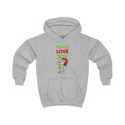 Peace, Love, Joy Christmas Cartoon Beagle Kids Hoodie 3