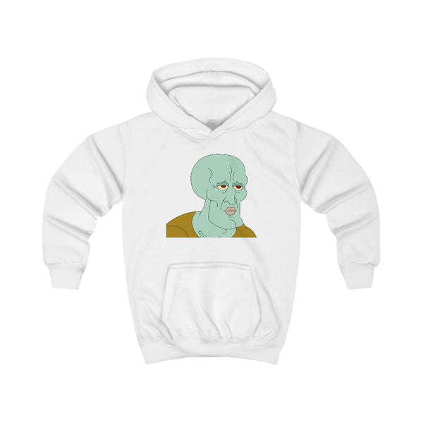 Muscly Squidward Kids Hoodie White Front