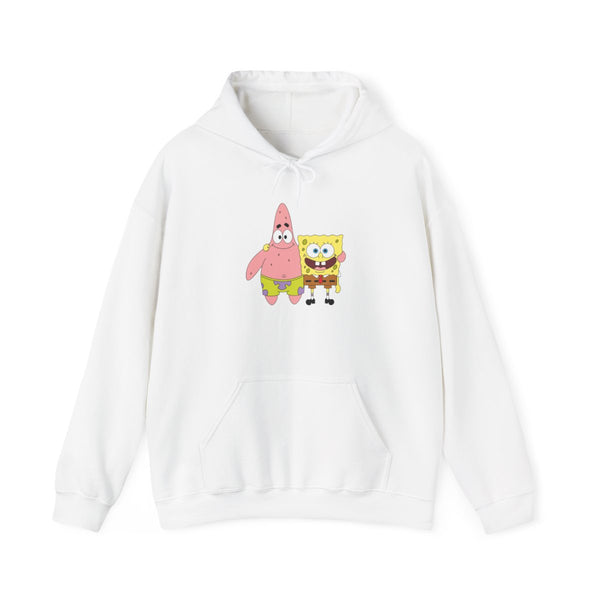 Patrick And Sponge Hoodie White Front