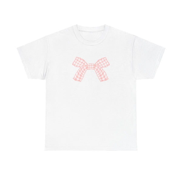 The Gingham Bow T-Shirt White Front