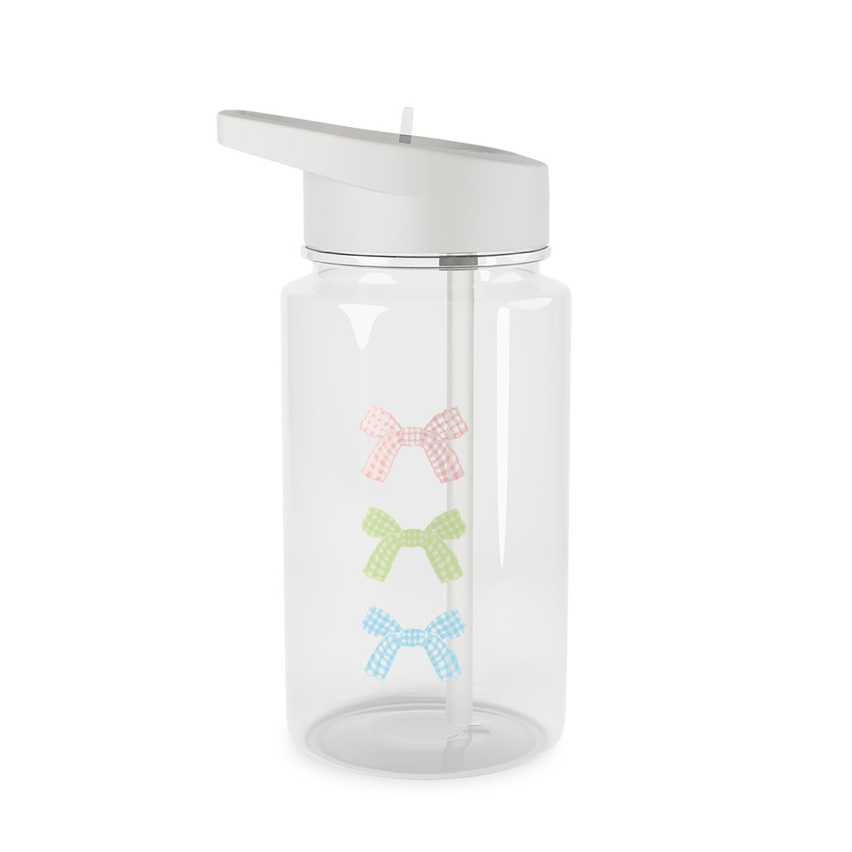 Gingham Ties Tier Clear Water Bottle