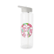 Pink Coffee Logo Clear Water Bottle 6