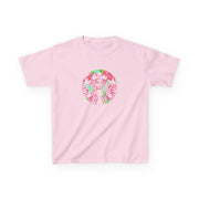 Pink Coffee Logo Kids T-Shirt 9