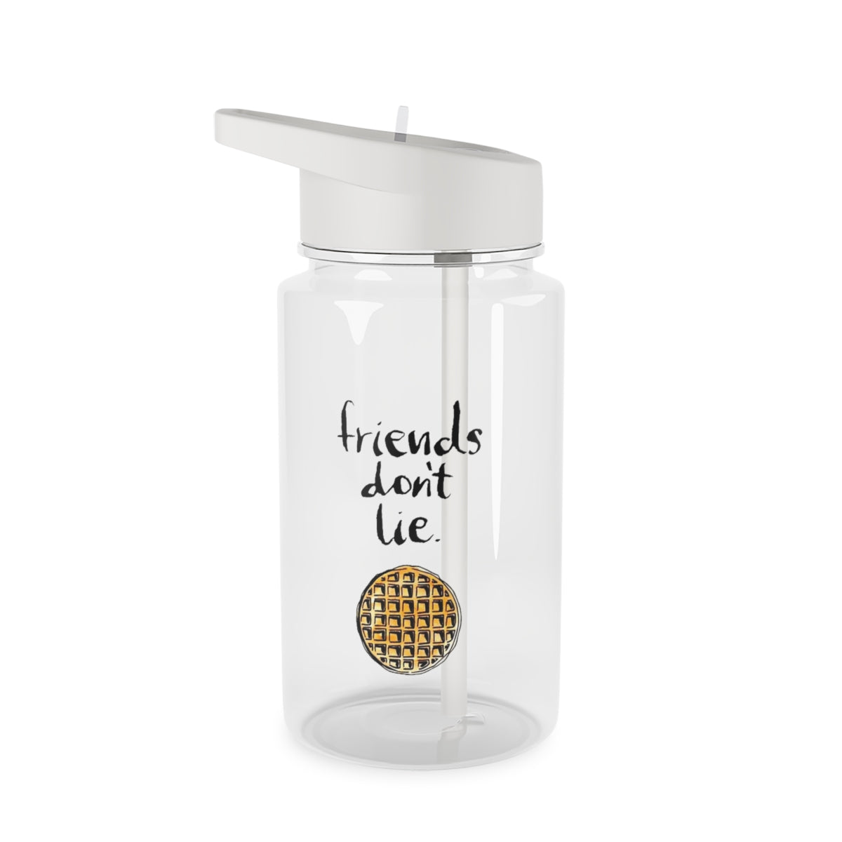 Friends Don't Lie Waffle Clear Water Bottle