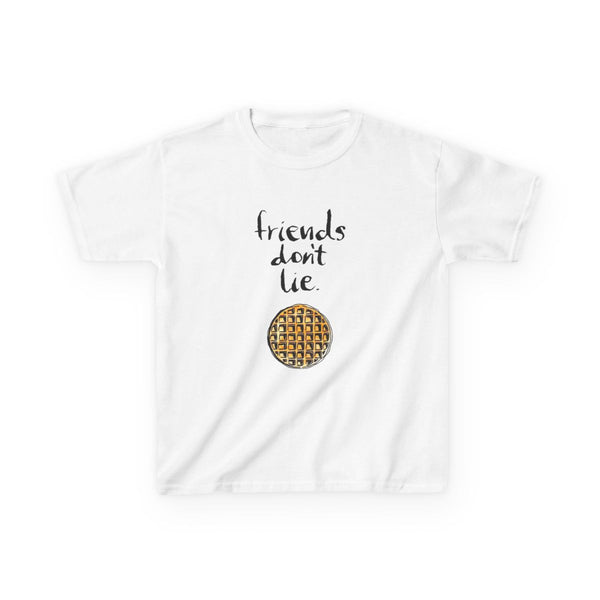 Friends Don't Lie Waffle Kids T-Shirt White Front