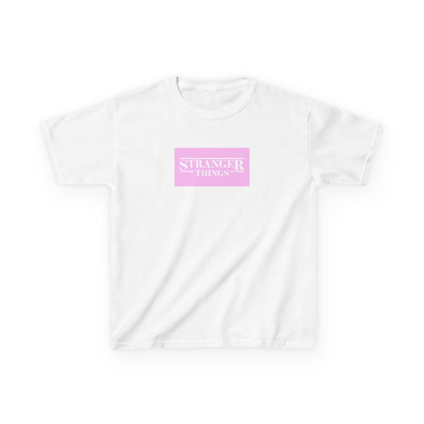 Pink Galaxy Stranger Kids T-Shirt White Front