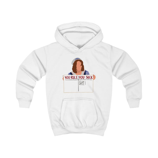 You Suck Tally Kids Hoodie White Front