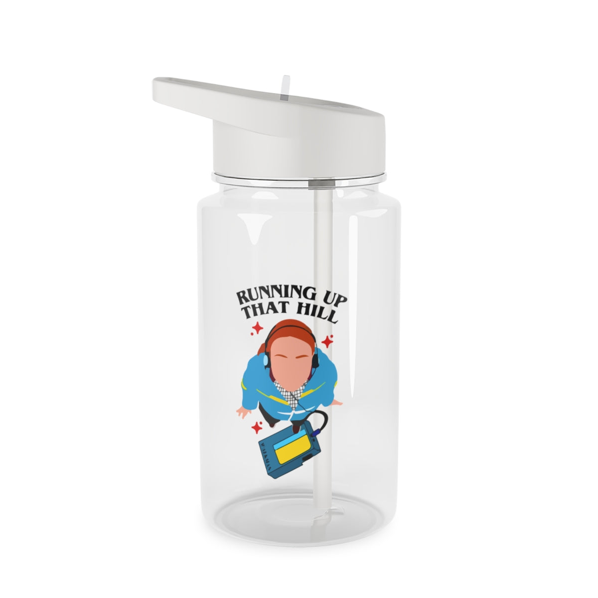 Running Up That Hill Clear Water Bottle