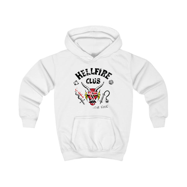 Torn Hellfire Club Kids Hoodie White Front