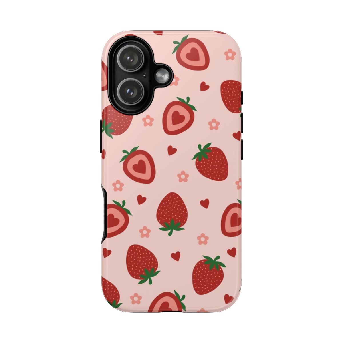 Strawberries And Hearts - Fruit Patterns Phone Case