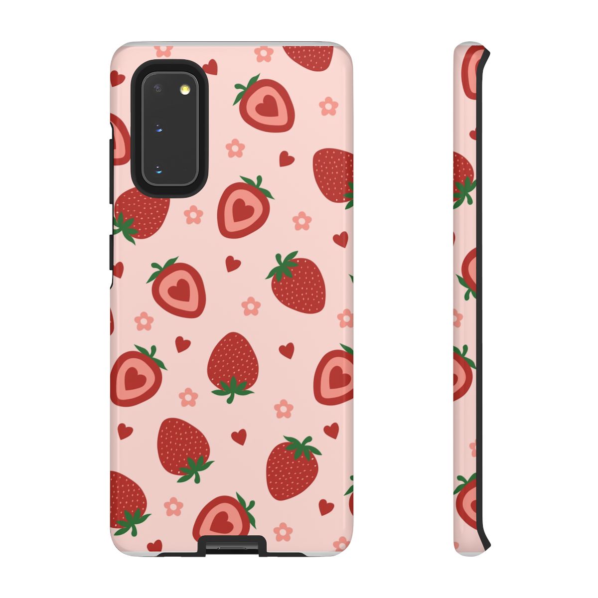 Strawberries And Hearts - Fruit Patterns Phone Case