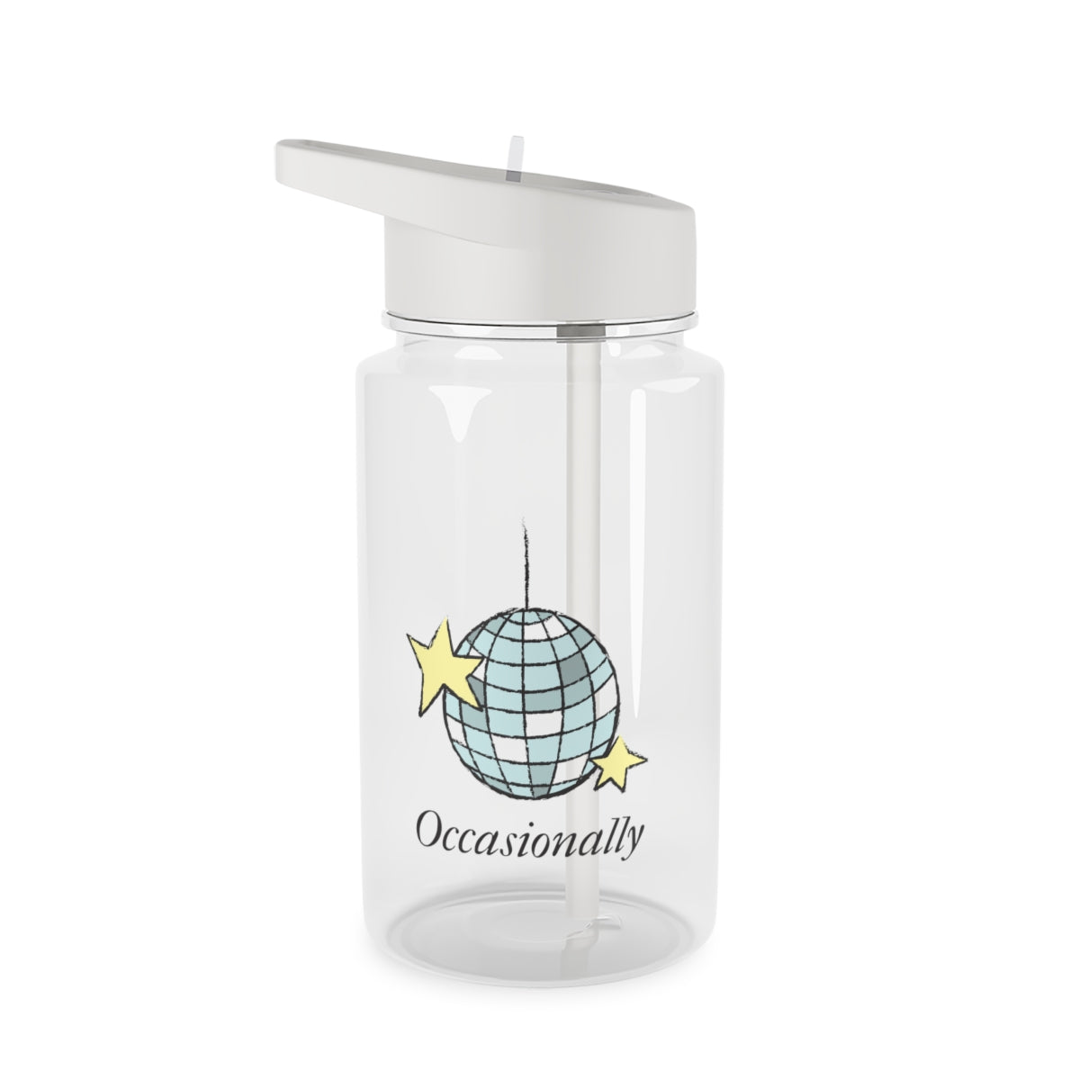 Ocasionally Discoball Clear Water Bottle