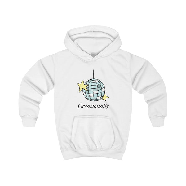 Ocasionally Discoball Kids Hoodie White Front