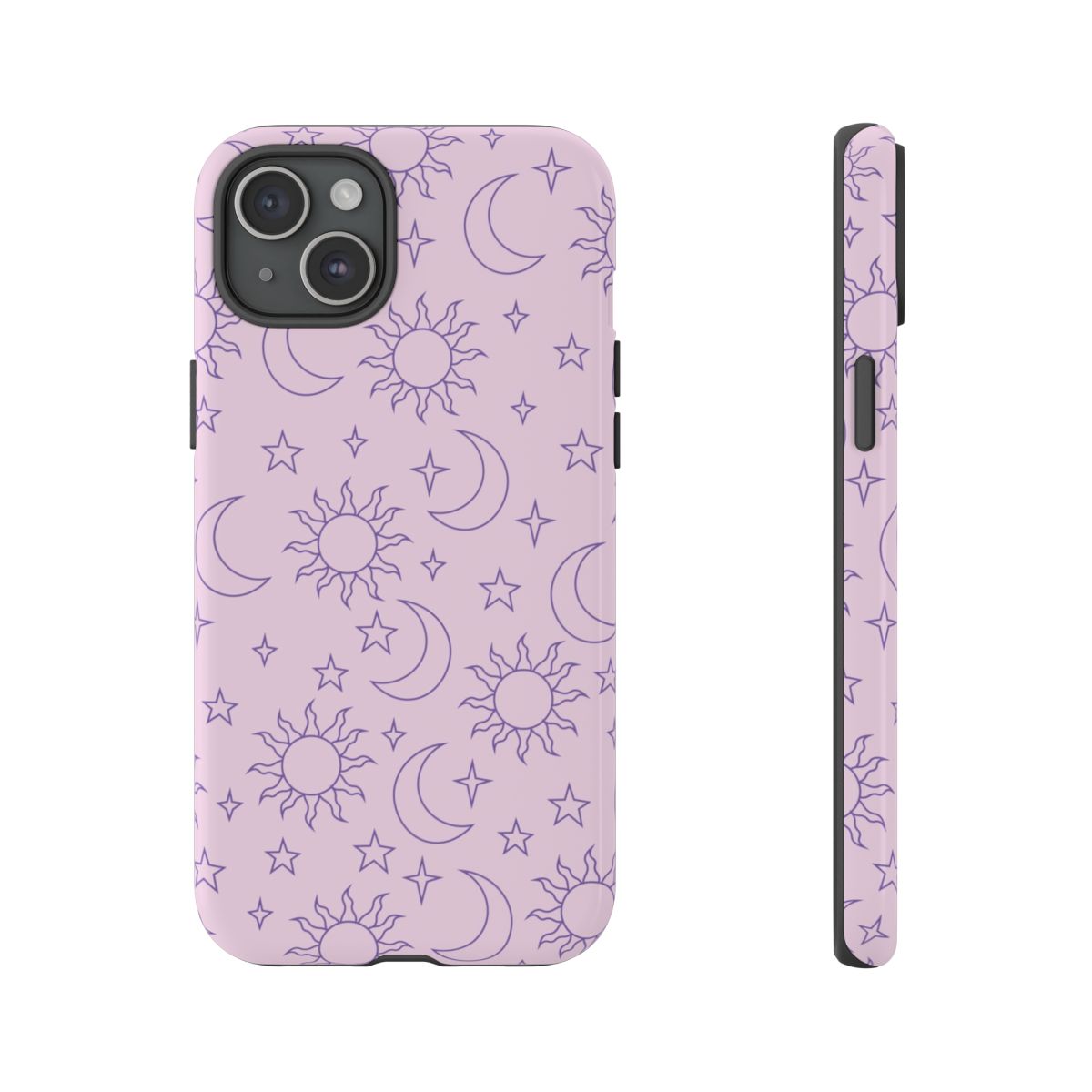 Sun, Moon And Stars Pattern Mauve Phone Case