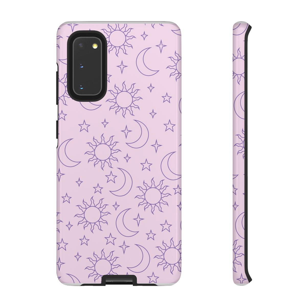 Sun, Moon And Stars Pattern Mauve Phone Case
