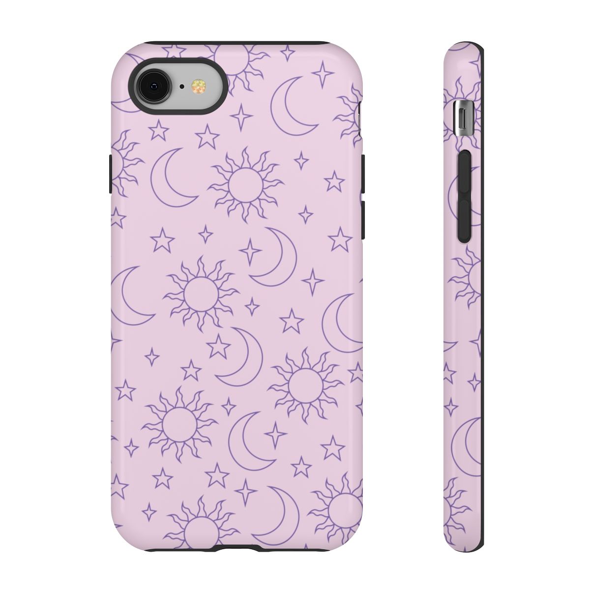 Sun, Moon And Stars Pattern Mauve Phone Case