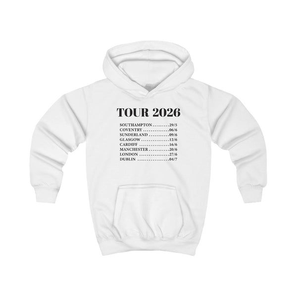 Band Tour 2026 Kids Hoodie White Front