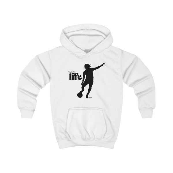 Football Is Life Kids Hoodie White Front