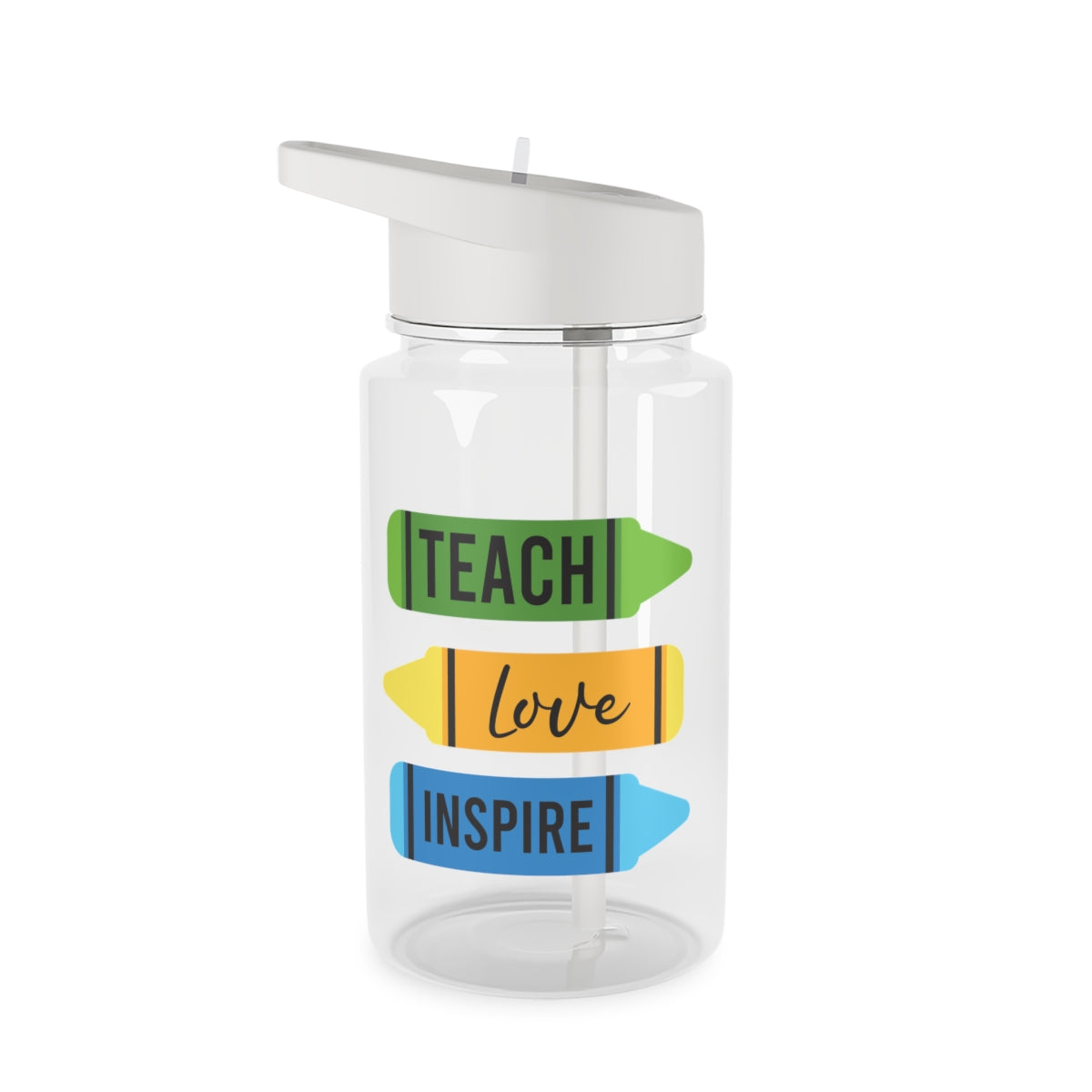 Teach, Love, Inspire Clear Water Bottle