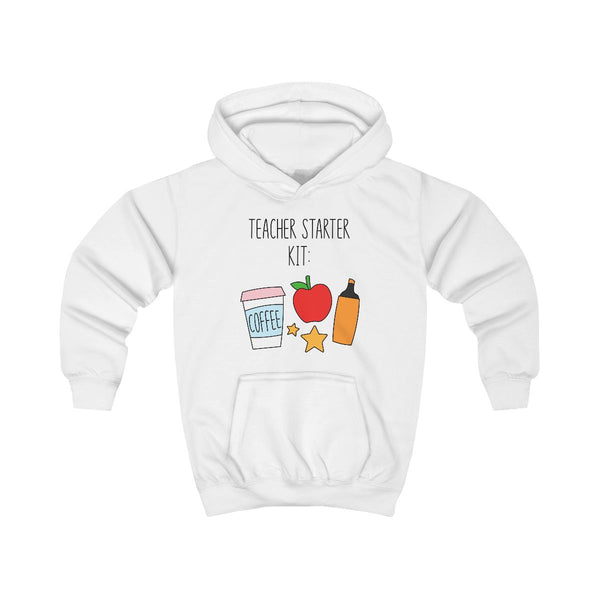 Teacher Starter Kit Kids Hoodie White Front