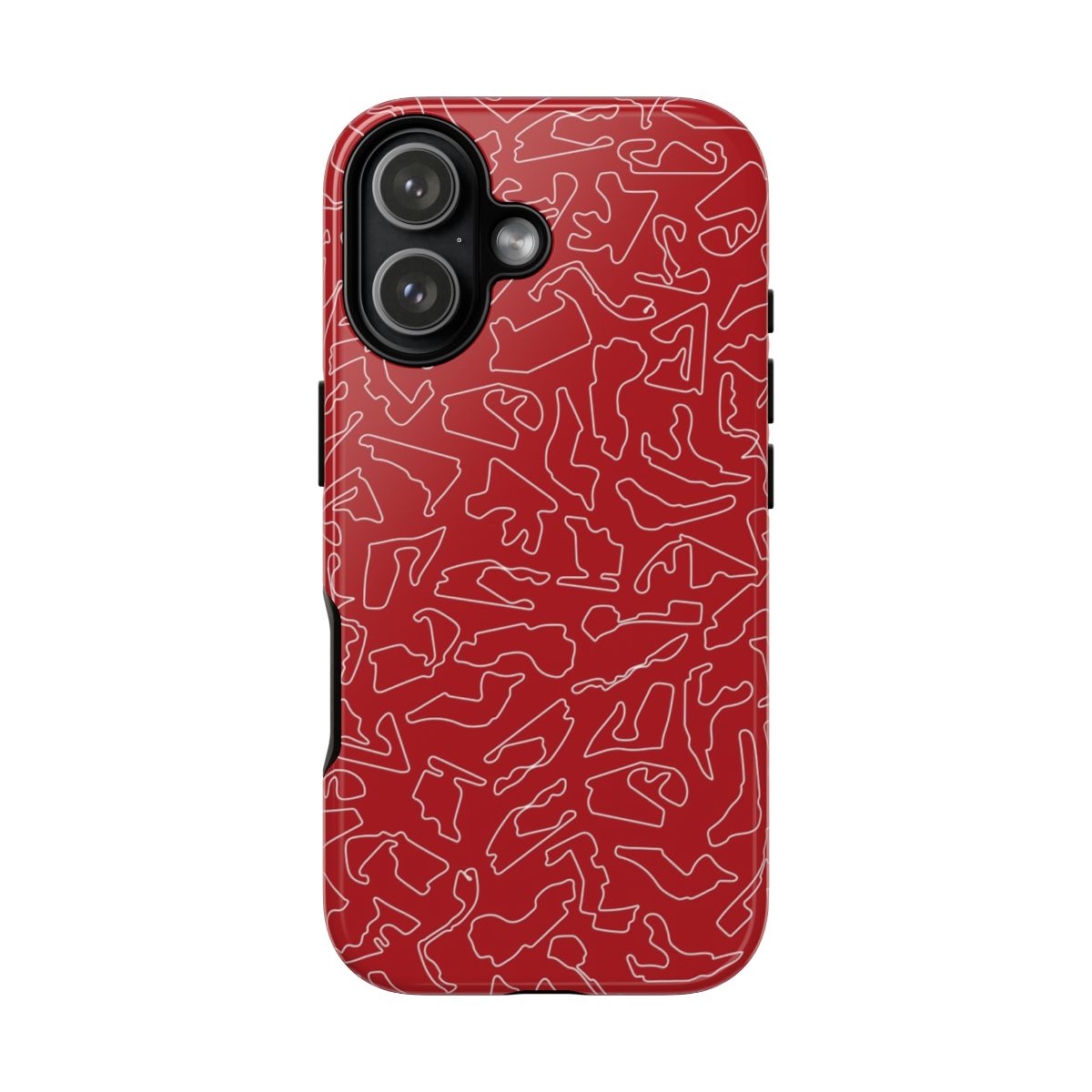 Track Outlines Red Phone Case