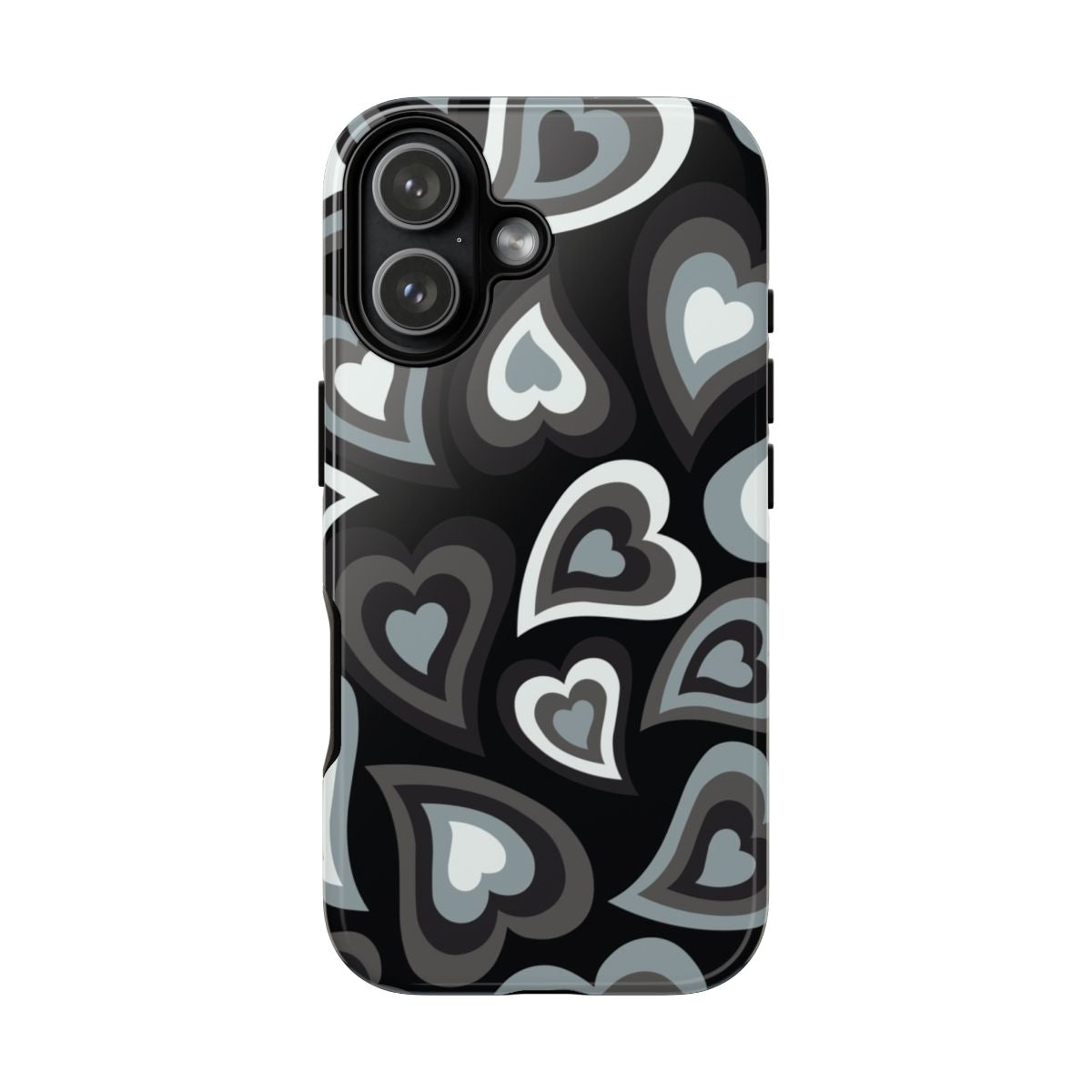 Black Hearts - Trippy Patterns Phone Case