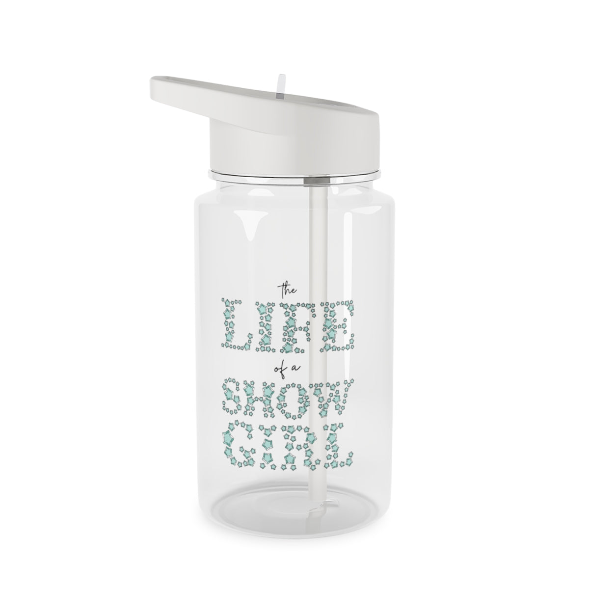 TLOAS Bedazzled Writing Clear Water Bottle