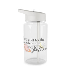 Love You To The Moon And Saturn Clear Water Bottle
