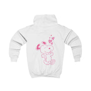 Cartoon Beagle Valentine Hearts Pattern Kids Hoodie 2