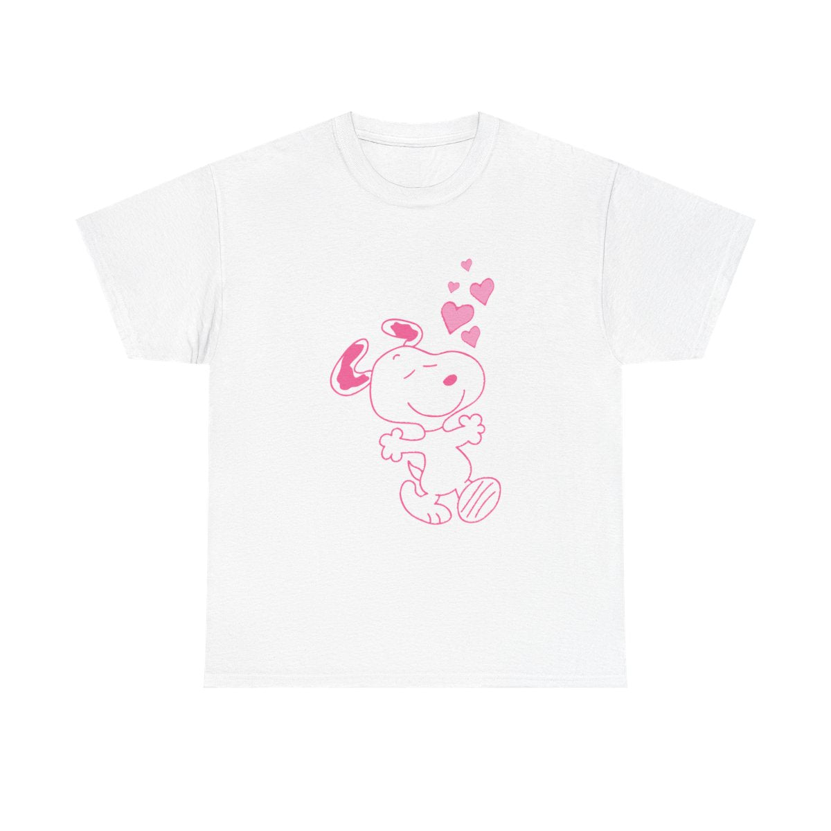 Cartoon Beagle Valentine Hearts Pattern T-Shirt